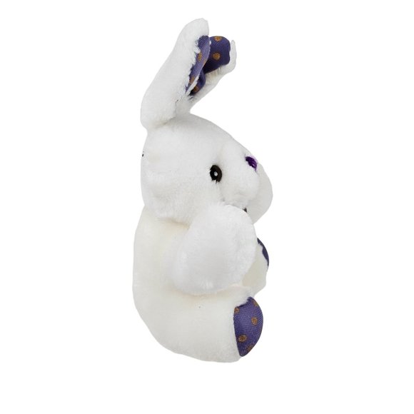 Lovett International Bunny Rabbit Plush White With Purple Accents Stuffed Animal - Picture 3 of 8